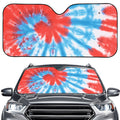 Orange And Blue Tie Dye Print Car Windshield Sun Shade