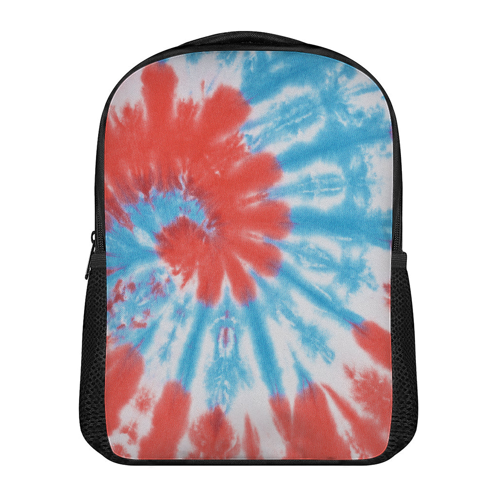 Orange And Blue Tie Dye Print Casual Backpack