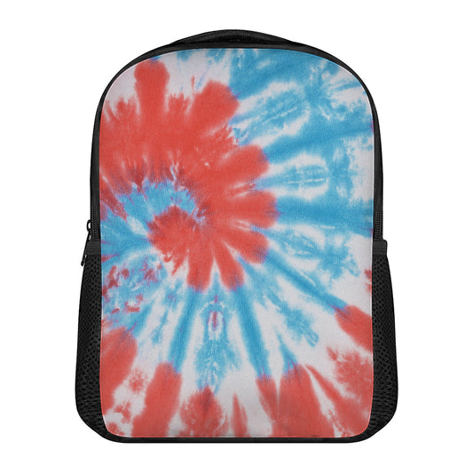 Orange And Blue Tie Dye Print Casual Backpack
