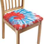 Orange And Blue Tie Dye Print Chair Cushion Cover