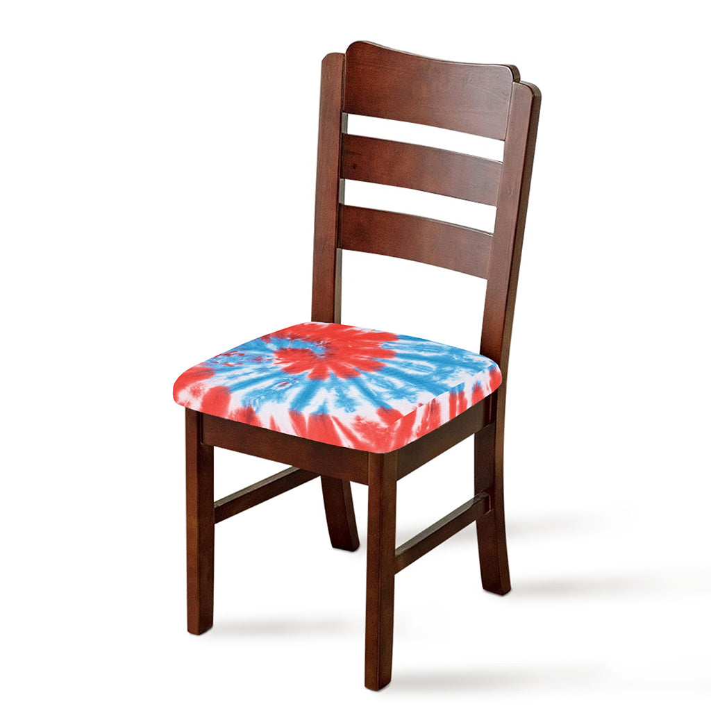 Orange And Blue Tie Dye Print Chair Cushion Cover