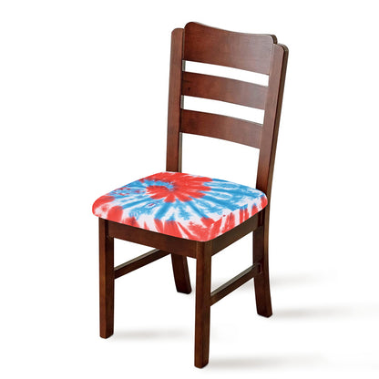 Orange And Blue Tie Dye Print Chair Cushion Cover