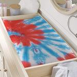 Orange And Blue Tie Dye Print Changing Pad Cover