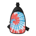 Orange And Blue Tie Dye Print Sling Bag