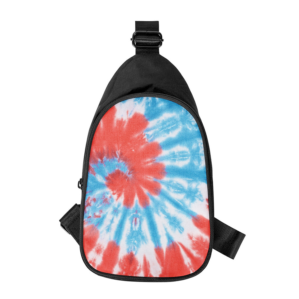 Orange And Blue Tie Dye Print Chest Bag