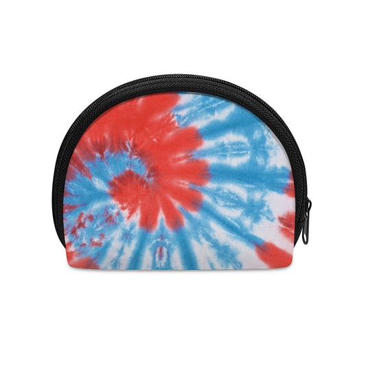Orange And Blue Tie Dye Print Coin Purse