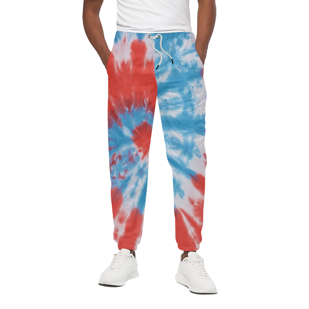 Orange And Blue Tie Dye Print Cotton Pants