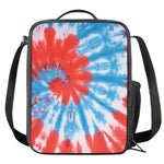 Orange And Blue Tie Dye Print Crossbody Lunch Bag