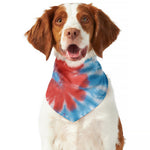 Orange And Blue Tie Dye Print Dog Bandana