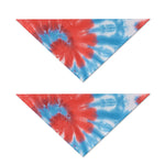 Orange And Blue Tie Dye Print Dog Bandana