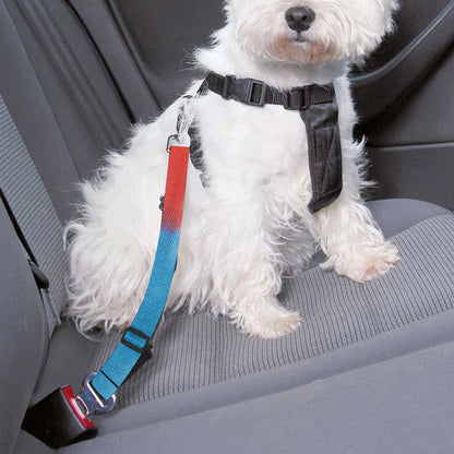Orange And Blue Tie Dye Print Dog Seat Belt