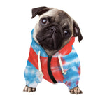 Orange And Blue Tie Dye Print Dog Zip Up Hoodie