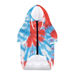 Orange And Blue Tie Dye Print Dog Zip Up Hoodie