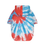 Orange And Blue Tie Dye Print Dog Zip Up Hoodie
