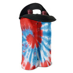Orange And Blue Tie Dye Print Double Neoprene Wine Tote