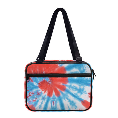 Orange And Blue Tie Dye Print Double Strap Bible Bag