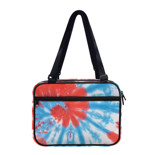 Orange And Blue Tie Dye Print Double Strap Bible Bag