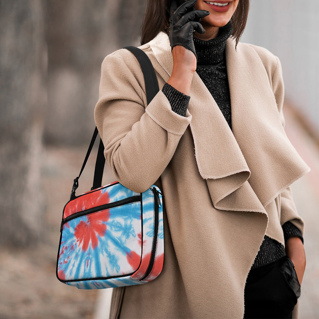 Orange And Blue Tie Dye Print Double Strap Bible Bag