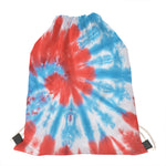Orange And Blue Tie Dye Print Drawstring Bag