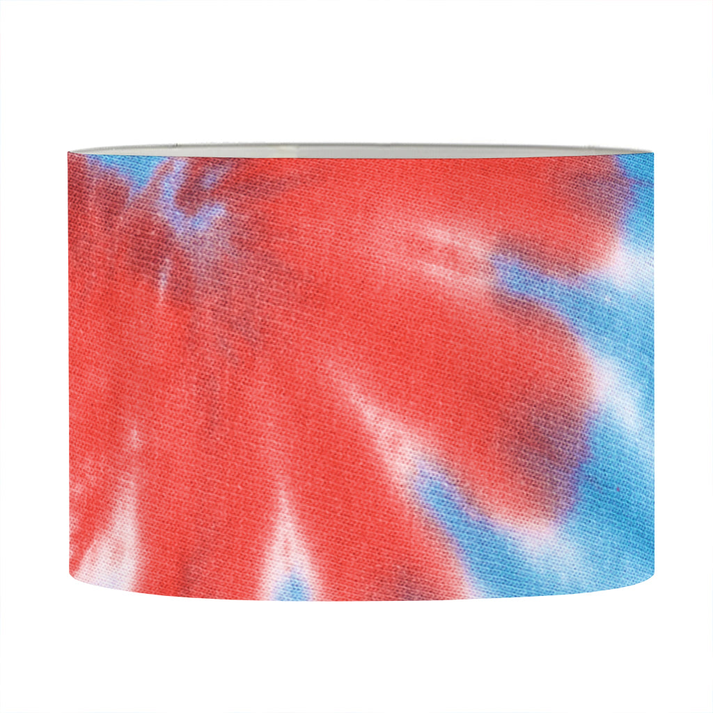 Orange And Blue Tie Dye Print Drum Lamp Shade