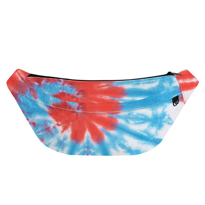 Orange And Blue Tie Dye Print Fanny Pack