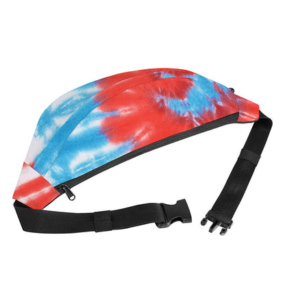 Orange And Blue Tie Dye Print Fanny Pack