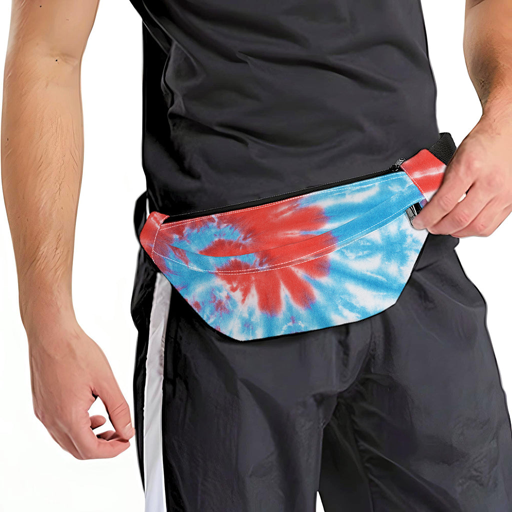 Orange And Blue Tie Dye Print Fanny Pack