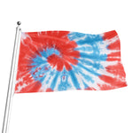 Orange And Blue Tie Dye Print Flag