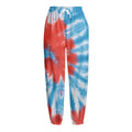 Orange And Blue Tie Dye Print Fleece Lined Knit Pants