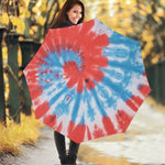 Orange And Blue Tie Dye Print Foldable Umbrella