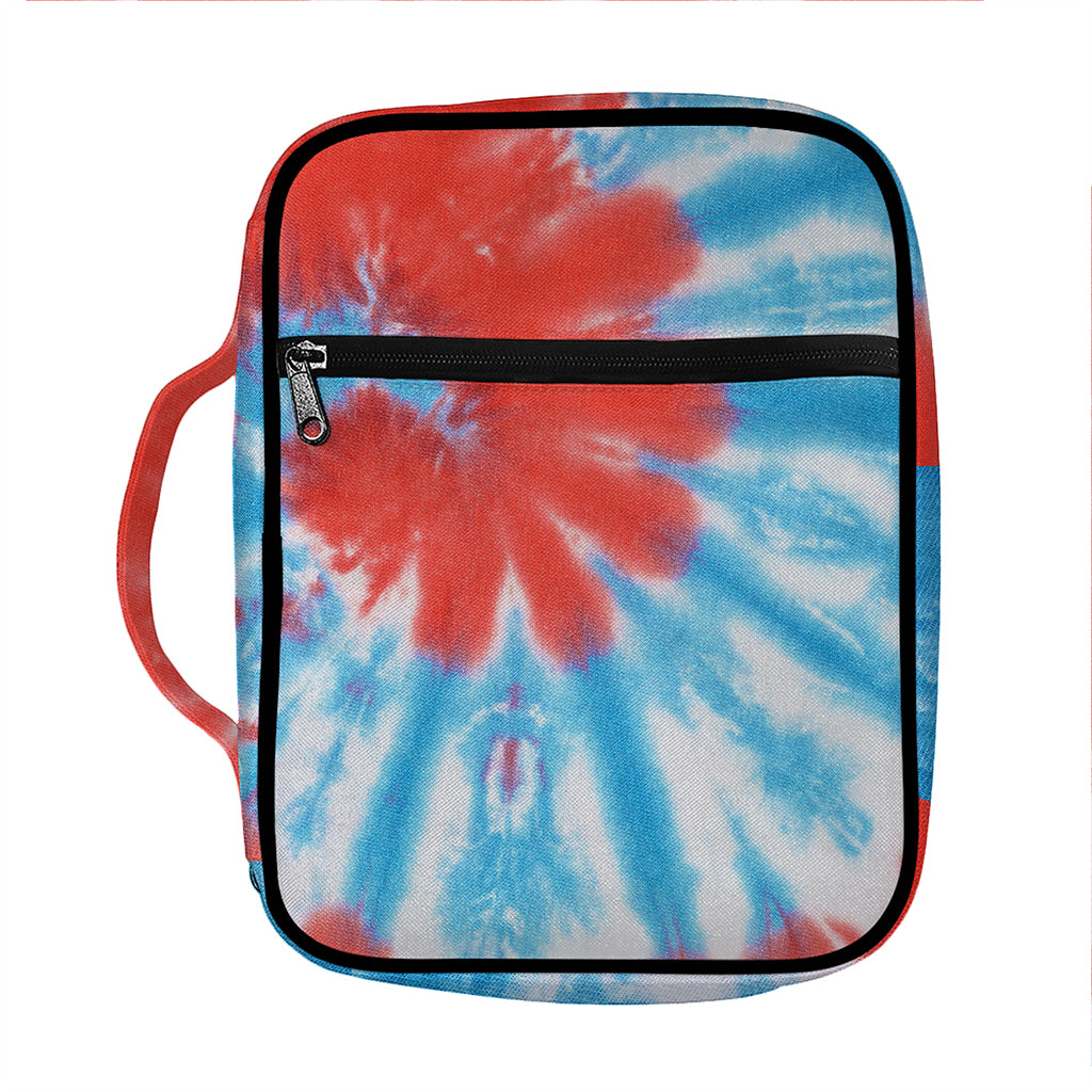 Orange And Blue Tie Dye Print Front Pocket Bible Bag