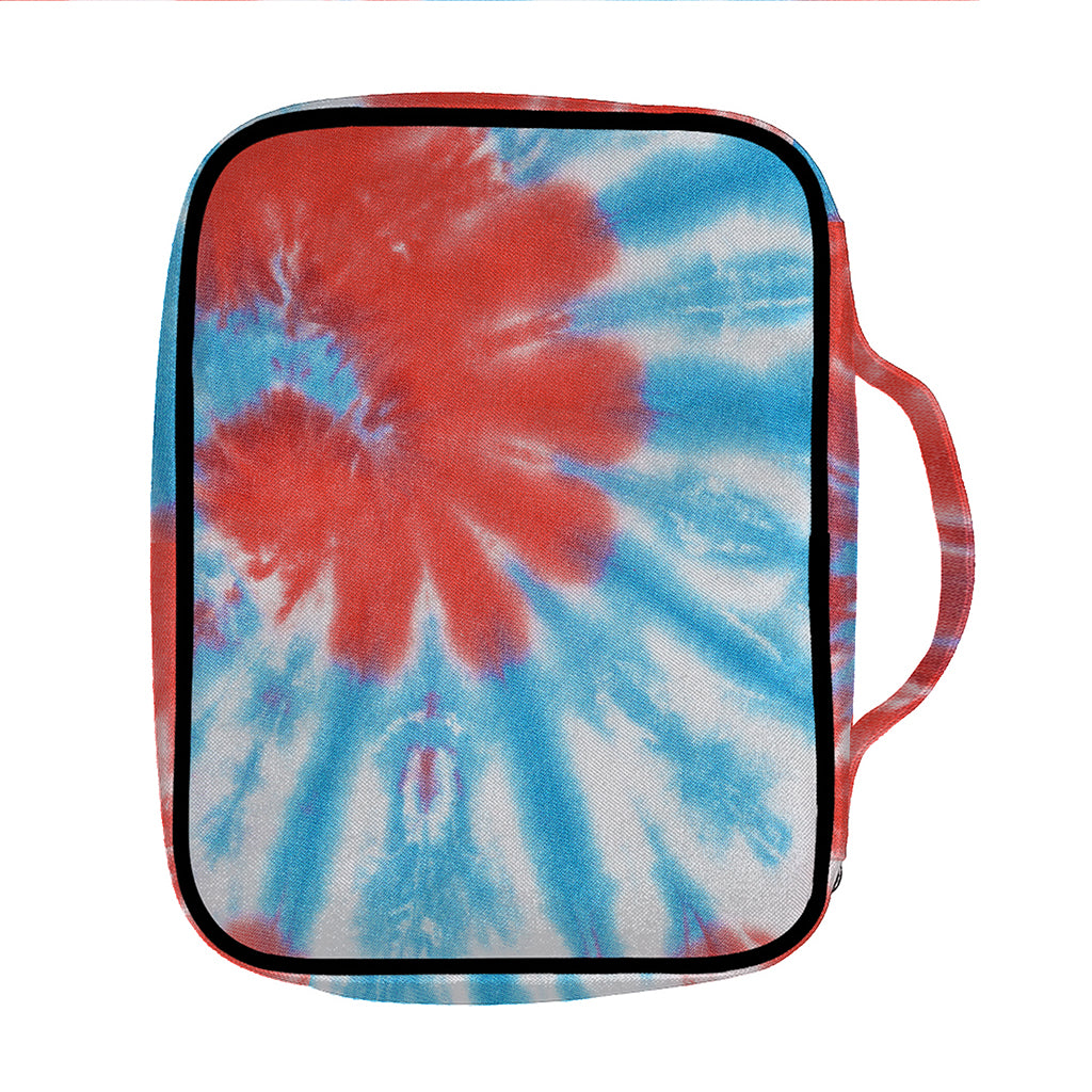 Orange And Blue Tie Dye Print Front Pocket Bible Bag