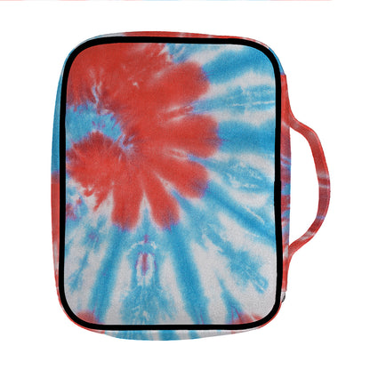 Orange And Blue Tie Dye Print Front Pocket Bible Bag
