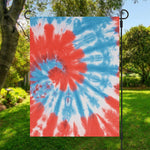 Orange And Blue Tie Dye Print Garden Flag