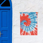 Orange And Blue Tie Dye Print Garden Flag