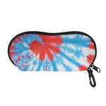 Orange And Blue Tie Dye Print Glasses Case