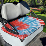 Orange And Blue Tie Dye Print Golf Cart Seat Cover