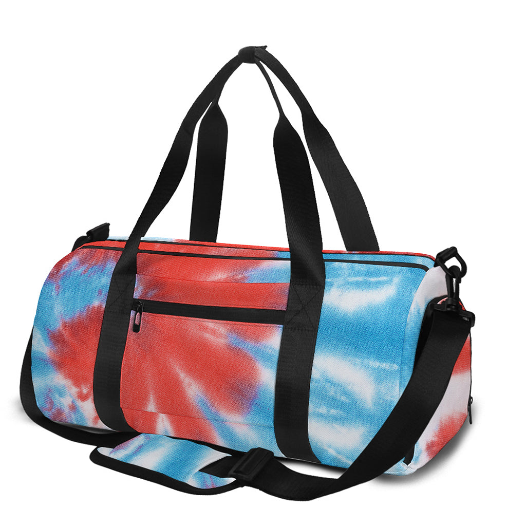 Orange And Blue Tie Dye Print Gym Bag