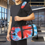 Orange And Blue Tie Dye Print Gym Bag