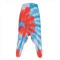 Orange And Blue Tie Dye Print Hammer Pants