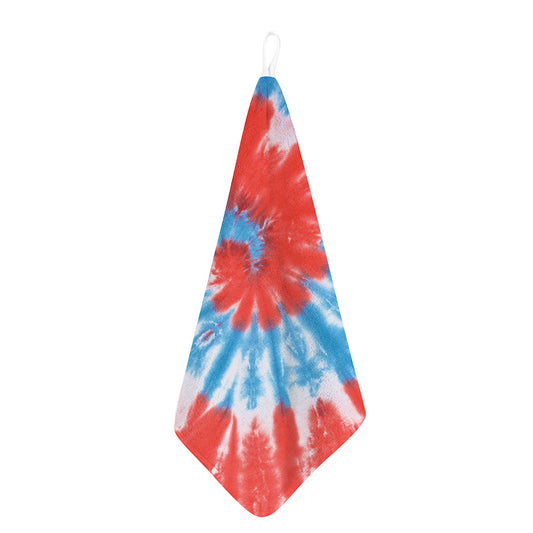 Orange And Blue Tie Dye Print Hand Towel