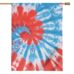 Orange And Blue Tie Dye Print House Flag