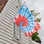 Orange And Blue Tie Dye Print House Flag