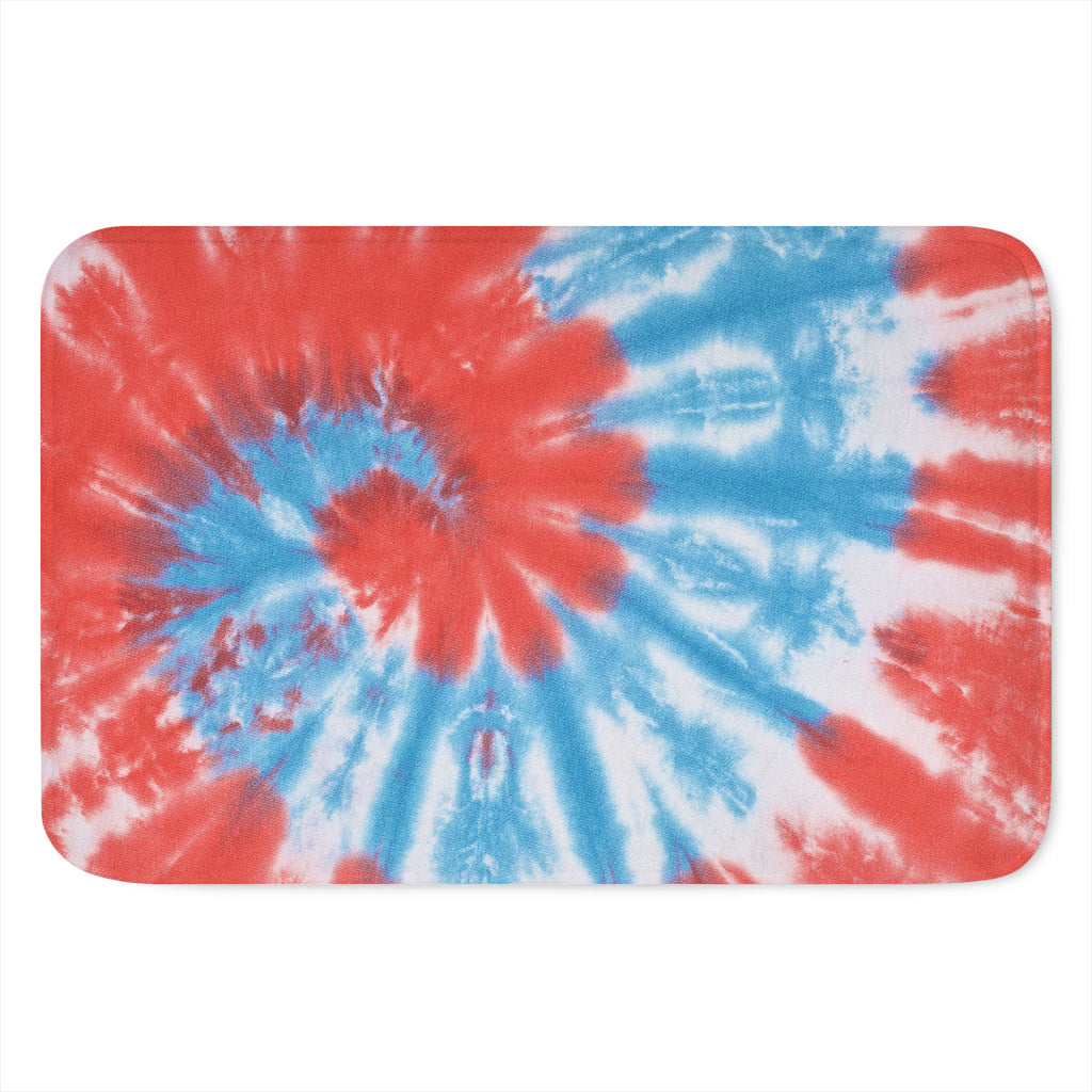 Orange And Blue Tie Dye Print Indoor Door Mat