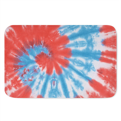 Orange And Blue Tie Dye Print Indoor Door Mat