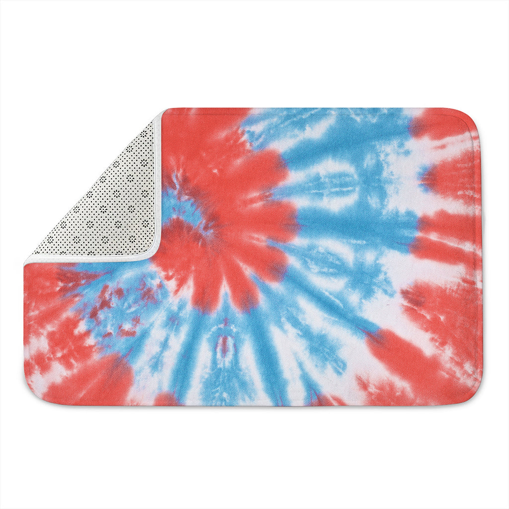 Orange And Blue Tie Dye Print Indoor Door Mat