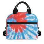 Orange And Blue Tie Dye Print Insulated Lunch Bag
