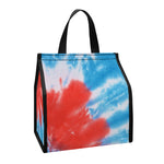 Orange And Blue Tie Dye Print Insulated Lunch Tote