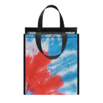 Orange And Blue Tie Dye Print Insulated Lunch Tote