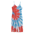 Orange And Blue Tie Dye Print Jersey Midi Cami Dress